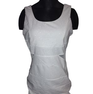 Women's Crystal Doll White Sparkly Dress With Sexy Cutouts SZ Lg Glitter Bling
